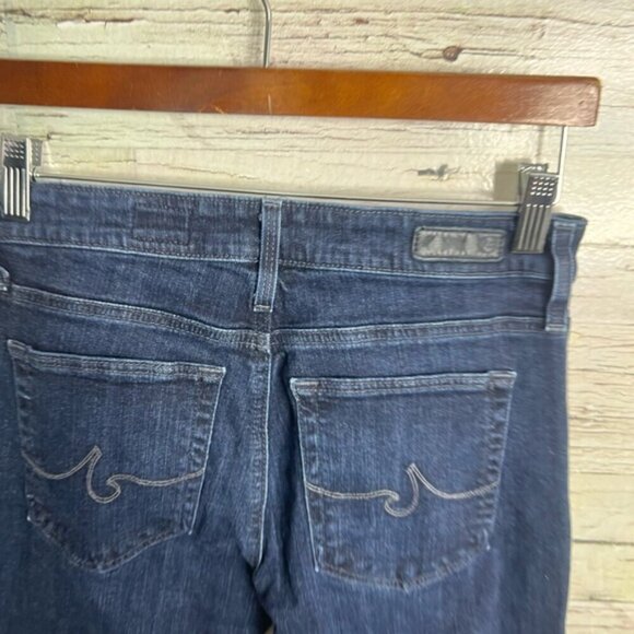 AG Adriano Goldschmied The Farrah High-rise Skinny Ankle Raw Hem Blue Jeans, 27 - Picture 7 of 9